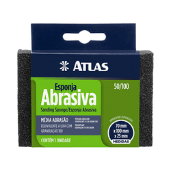 ESPONJA ABRASIVA ATLAS MéDIA ABRASAO REF 50/100 - MIARA KRÜGER TINTAS