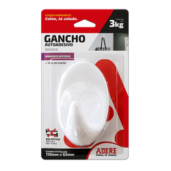 GANCHO AUTOADESIVO BRANCO ADERE GRANDE 110MM X 65M... - MIARA KRÜGER TINTAS