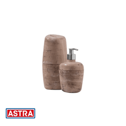 Kit Acessório Banheiro Bege Marmorizado Com 2 Peça... - Rede Construir Milmart