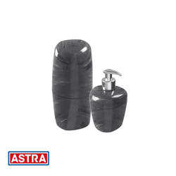 Kit Acessório Banheiro Cinza Marmorizado Com 2 Peç... - Rede Construir Milmart