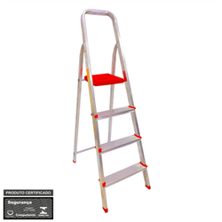 Escada De Alumínio Com 4 Degraus Doméstica ESC0063... - Rede Construir Milmart