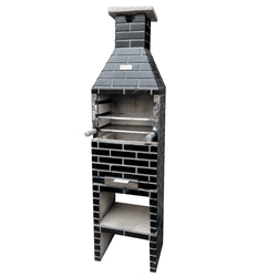 Churrasqueira Baby Cimento 45cm Tijolinho Preto - ... - Rede Construir Milmart