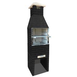 Churrasqueira Cimento Padrão 52cm Tijolinho Preta ... - Rede Construir Milmart