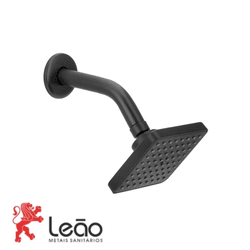 Chuveiro Articulado 3331 ABS Quadrado Preto - LEÃO... - Rede Construir Milmart