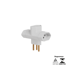 Pino Tomada Bipolar Com 3 Saídas Tipo T 10A 250V 1... - Rede Construir Milmart