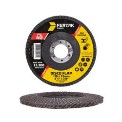 Disco Flap 40 4.1/2''X115MM - FERTAK - Rede Construir Milmart