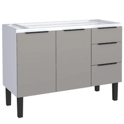 Gabinete Cozinha Aço Júpiter Flat Cinza 120 - COZI... - Rede Construir Milmart