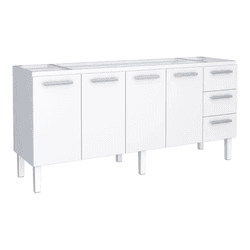 Gabinete Cozinha Aço Vênus Flat Branco 200 - COZIM... - Rede Construir Milmart
