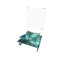 Kit Gabinete Vidro S40CQ Verde Transparente 40cm -... - Rede Construir Milmart