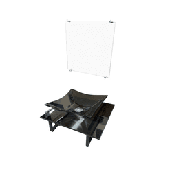Kit Gabinete Vidro S40CQ Fumê Transparente 40cm - ... - Rede Construir Milmart