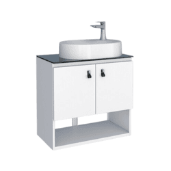 Gabinete Banheiro Em Aço Baru Branco 60 - COZIMAX - Rede Construir Milmart