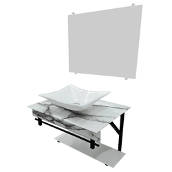 Kit Gabinete Vidro S60CQ PPQ-T Calacata Branco 60C... - Rede Construir Milmart