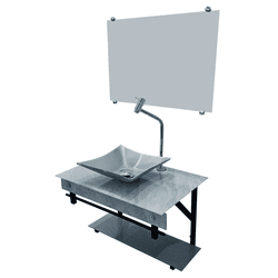 Kit Gabinete Vidro S60CQ PPQ-T Cimento 60CM - VMEX - Rede Construir Milmart