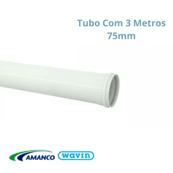 Tubo de Esgoto Com 3 Metros 75mm - AMANCO - Rede Construir Milmart