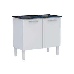 Gabinete De Aço Branco Com Tanque Preto Granitado ... - Rede Construir Milmart