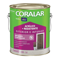 TINTA CORALAR + RESISTENTE 3,6L EXTERIOR/ INTERIOR... - Rede Construir Milmart