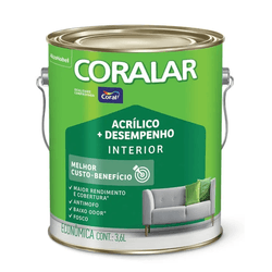 Tinta Coralar Acrílica + Desempenho 3,6L - CORAL - Rede Construir Milmart