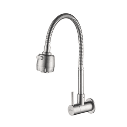 Torneira Cozinha Inox Escovado Parede Gourmet 1/4V... - Rede Construir Milmart