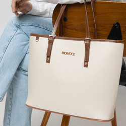 Bolsa Roma - Marfim Estampa Croco - 300m - MONCCI
