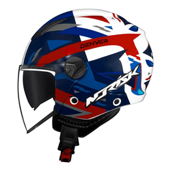 Capacete Norisk Orion Sv - Denver - Branco Azul Ve... - Moto One