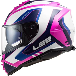 Capacete Ls2 Ff800 Storm Techy - Branco Rosa - Moto One