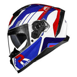Capacete Race Tech Volt Track - Branco/azul - Moto One