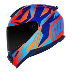 Capacete Norisk Ff802 Razor Cutting - Laranja Azul - Moto One