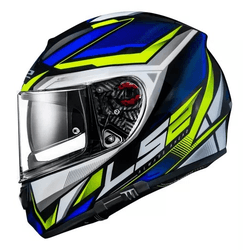 Capacete Ls2 Ff397 Vector Evo Rider - Azul Amarelo - Moto One