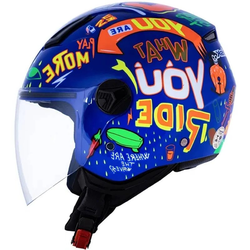 Capacete Norisk Orion Free - Azul Laranja - Moto One