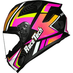 Capacete Race Tech Hit Draw - Preto/rosa - Moto One