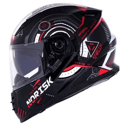 Capacete Norisk Ff302 Screen - Preto Vermelho Bran... - Moto One
