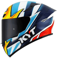 Capacete Kyt Tt Course Tati Mercado - Azul Amarelo - Moto One