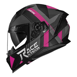 Capacete Race Tech Volt Abstrak - Preto Fosco Rosa - Moto One