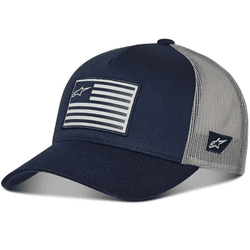 Boné Alpinestars Flag - Azul Cinza - Snapback - Moto One