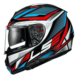 Capacete Ls2 Ff397 Vector Evo Rider - Azul Vermelh - Moto One