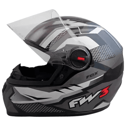 Capacete Fw3 Gtn Fox - Grafite/preto/branco - Moto One