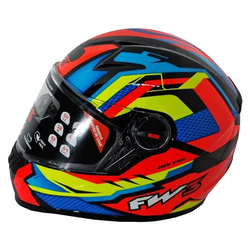 Capacete Fw3 Gtn Fox - Laranja/azul/amarelo - Moto One