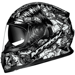Capacete Norisk Ff302 Hot Girl - Preto Branco - Moto One