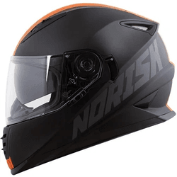 Capacete Norisk Ff302 Stone - Preto Laranja - Moto One