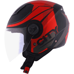Capacete Norisk Orion City- Preto Fosco Vermelho - Moto One