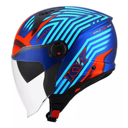 Capacete Kyt D-city Lucent - Azul Laranja - Moto One