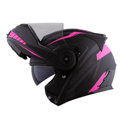 Capacete Norisk Ff345 Route Motion - Preto Rosa - Moto One