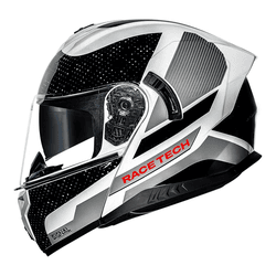 Capacete Race Tech Signal Gear - Preto Branco. - Moto One