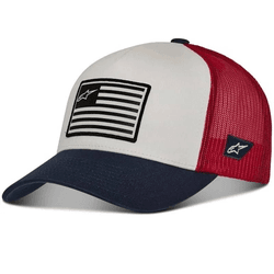 Boné Alpinestars Flag - Branco Azul Vermelho - Sna... - Moto One