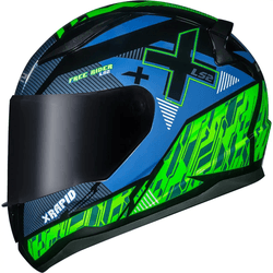 Capacete Ls2 Ff353 Rapid - Preto/verde - Moto One