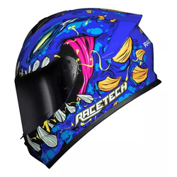 Capacete Race Tech Hit Lizard - Azul - Moto One