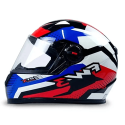 Capacete Fw3 - Gtn Super - Vermelho Azul Branco - Moto One