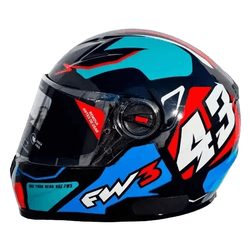 Capacete Fw3 Gtx 43 - Azul/vermelho - Moto One