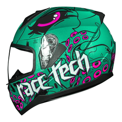 Capacete Race Tech Sector Kraken - Verde Rosa. - Moto One