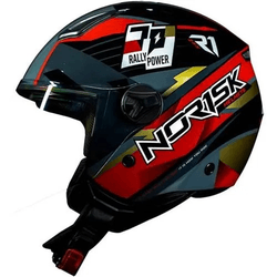 Capacete Norisk Orion R1 - Preto Vermelho Dourado - Moto One